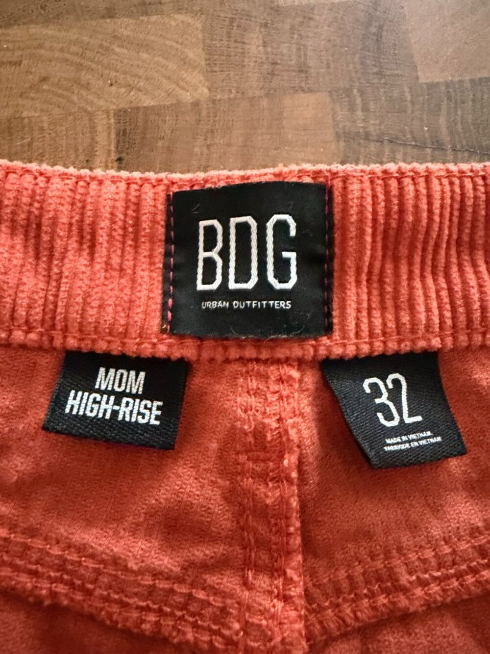 BDG Mom High-Rise Burnt Orange Corduroy Pants